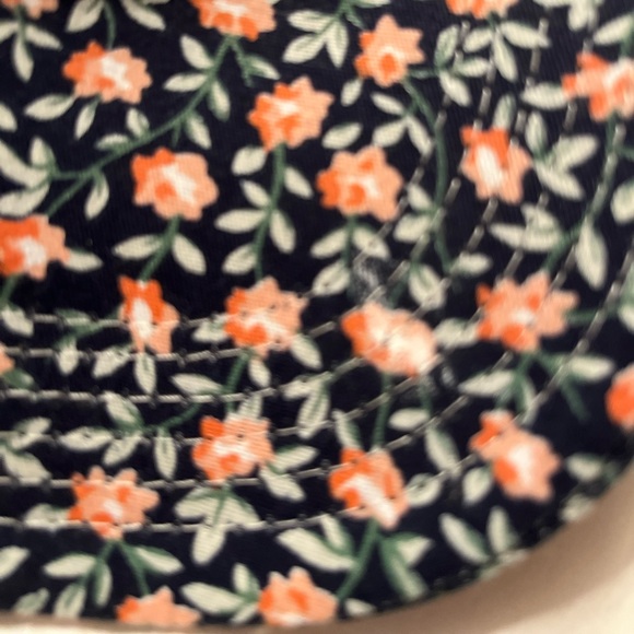 Pink and navy floral cap - Picture 2 of 6